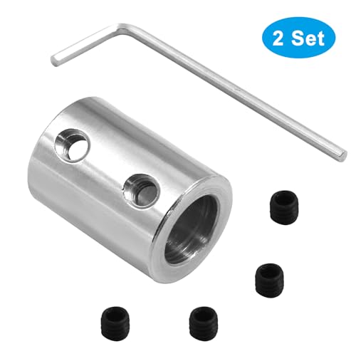 BokWin 2 Pcs Rigid Coupling Set 10mm to 10mm Shaft Coupler - size: 10mm to 10mm