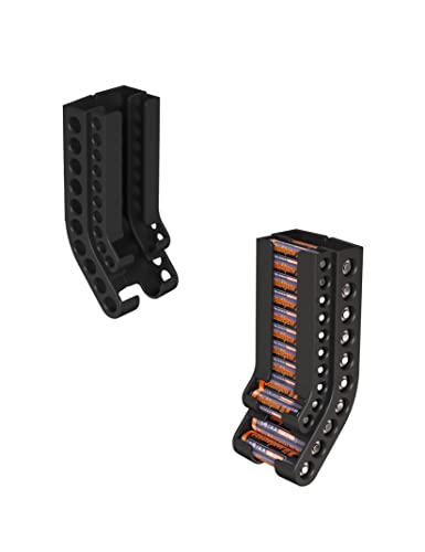 Battery Storage Organizer AA & AAA Combo, (Black) - color: Black
