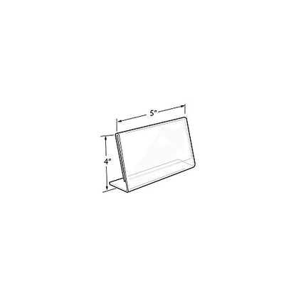 Azar Displays 112730 5" W x 4" H Horizontal L-Shaped Sign Holder-10PK, clear - size: 5 in W x 4 in Ch Horizontal