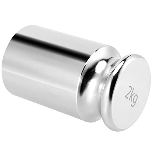 SINJEUN 2 Kg Calibration Weight, 2000 Kilogram Precision Steel Calibration Weight with Storage Case, Chrome Finish Calibration Weight for Digital Scale - size: 2 Kilogram