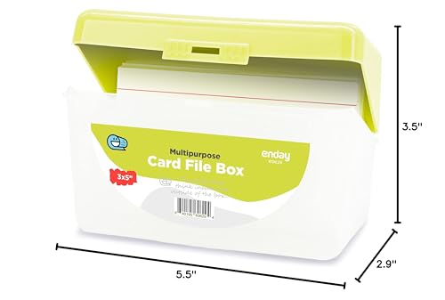 Enday Index Card Box Green 3x5 Index Card Holder, Index Card Organizer, Flash Card Holder, Holds 250 Cards. - color: GREEN, size: 1 PACK