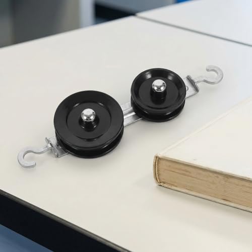 10-Piece Mechanics Pulley Block Set - Heavy Duty Metal Fixed & Movable Pulleys with Ropes, Hooks, STEM Physics Lab Science Kit & Simple Machines Teaching Equipment - size: 12.00X4.00X1.00CM