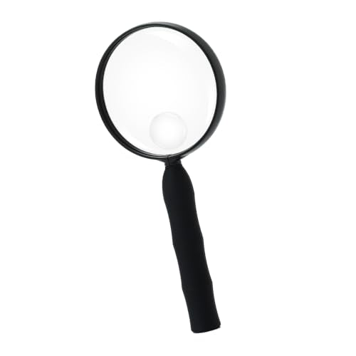 Feosky Handheld Magnifier for Reading,10X Magnifying Glass,90mm(Black) - size: 90mm