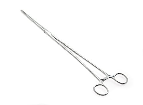 SE 16-Inch Stainless Steel Straight Forceps - Self-Locking, Serrated Tip for Precision Grip and Clamping - Perfect for Crafting, Fishing Tasks, Jewelry Making, and More! -615FS - size: 16", style: Straight