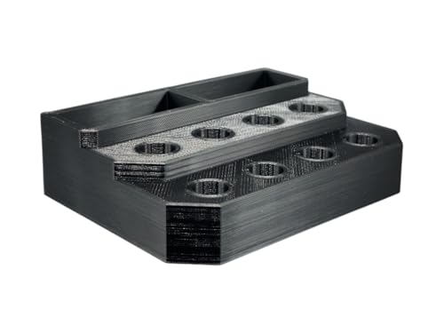 Slide Stand-14mm Eight Spaces with Segmented Storage (Black) - color: Black
