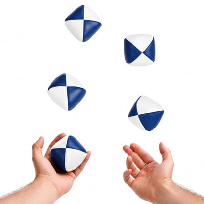 Patelai 6 Pack Juggling Balls for Beginners, Soft Juggle,White Dark Blue - color: White Dark Blue