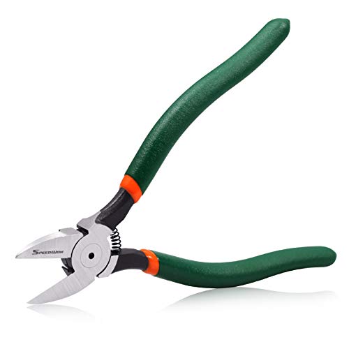 SPEEDWOX Side Cutters 7 Inch Wire Flush Cutters Angled Wire Cutting with Spring Functional Precision Tools for Cutting Electronics Wires Handmade and Any Clean Cut Needs - size: 7"