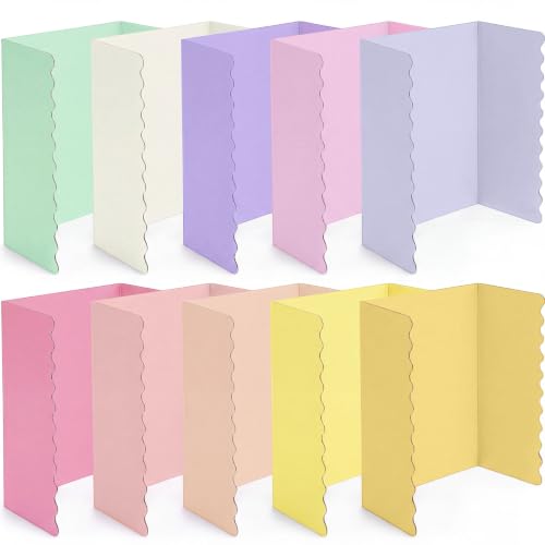Mooliwe 10 Pack Scalloped Trifold Poster Board, 26" x 17", Macaron, Pastel - color: Macaron, size: 26" X 17"