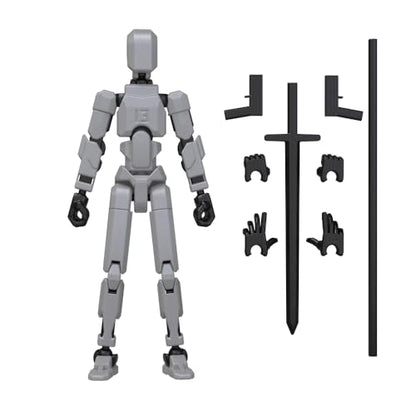 MerryXD Titan 13 Action Figure, 3D Printed Multi-Jointed Movable, Grey - color: Grey