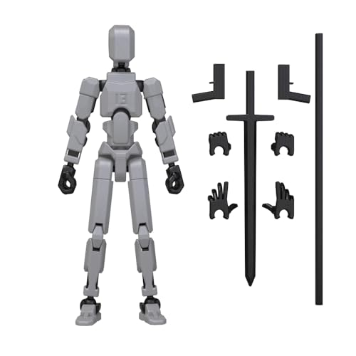 MerryXD Titan 13 Action Figure, 3D Printed Multi-Jointed Movable, Grey - color: Grey