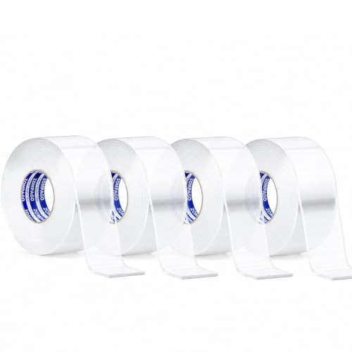 ZOMPAGO Heavy Duty Double Sided Mounting Carpet Tape 4 Rolls 0.6in x 9.84FT - size: 4 Rolls 0.6in x 9.84FT