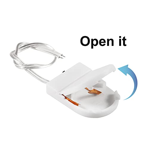 Alinan 5pcs Button Battery Holder Coin Cell Battery Holder with Switch CR2032 1 X 3V Battery Holder Battery Storage Boxes Cover with Wires On ON-Off Switch Socket Container (White) - color: White