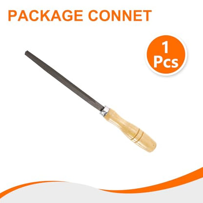 HARFINGTON Triangle Coarse Teeth Cut File 6" Double Cut Teeth High Carbon Steel Hand Rasp File Wood Handle for Metal Wood Deburring Removing - size: 6", style: Coarse