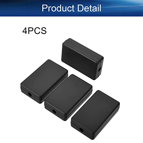 Heyiarbeit ABS Plastic Dustproof Junction Box Junction Project Box Enclosure Circuit Board Small Box 2.36"x1.42"x0.67"(LxWxH) for Electronic Projects Black 4pcs