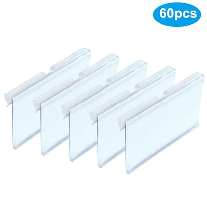 Basket Labels Clip On, 60pcs, Plastic Wire Shelf Holder
