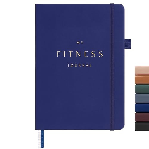 &And Per Se Workout and Food Journal – Fitness Journal with Daily Diet Tracker & Gym Exercise Log Book for Men & Women – Undated, A5 Size, Leather Hardcover (Royal Blue) - color: Royal Blue, size: Fitness and Food