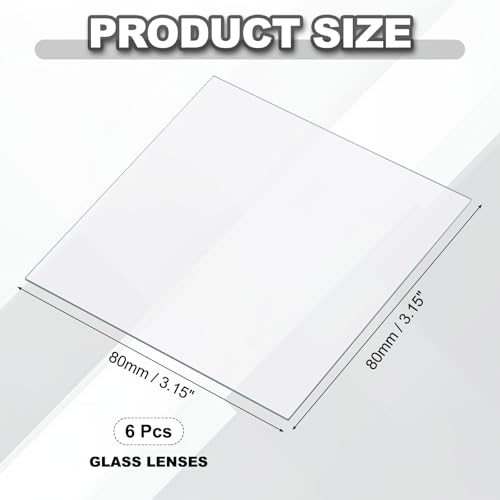 PATIKIL 80x80mm Glass Streak Plate, 6pcs Lab Glass Slides Microscope Glass Slides Optical Optically Clear Glass Slides Smooth Edges High Transparency Transparent Uniform Thickness - size: 80x80mm