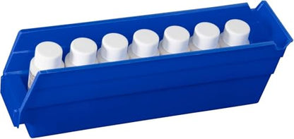 Akro-Mils 30110 Heavy Duty Plastic Shelf Bins, 12"x 3"x 4", Blue, 24-Pack - color: Blue