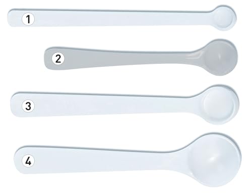 Dosing spoon | milligram measuring spoons set of 4 | exact dosing 100mg, 200mg, 500mg, 1g | mg measuring spoons for powder and liquids