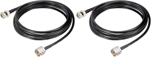 Eightwood Handheld Radio Antenna Adapter Cable UHF PL259 Male to BNC Male Coax RG58 Jumper 10 Feet for CB Radio, Ham Radio, VHF Radio, Antenna Analyzer (Pack of 2) - size: 10 feet (Pack of 2)