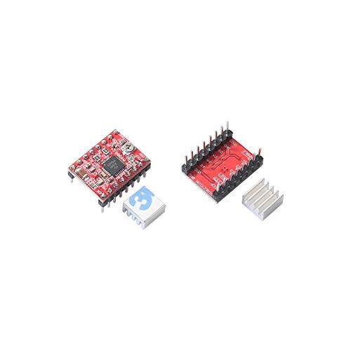 5pcs A4988 Stepper Motor Driver pololu StepStick Module Board Red with Aluminum Heat Sink Compatible with ramps 1.4 3D Printer Reprap, CNC Machine or Robotics