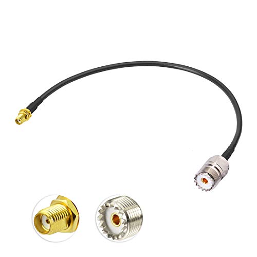 BINGFU Ham Radio Antenna Adapter SMA Female to UHF SO239 Female RG58 Coaxial Jumper Cable 30cm 12 inch for Ham Two Way Radio Walkie Talkie Wouxun Baofeng BF-F8HP UV-5R UV-82 BF-888S GT-3 - color: 1 feet / 30cm Cable, size: 1 feet / 30cm Cable