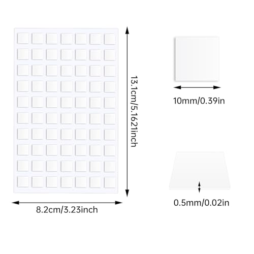 JANYUN 280 Pcs Sticky Dots,10 mm Square Putty Clear Double Sided Tape - size: 10x10mm Square 280pcs