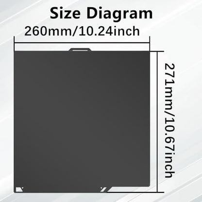 1 PCS Double-Sided Smooth PEI Build Plate for Elegoo Centauri Carbon & Centauri Carbon 2, Mirror Finish Spring Steel Bed, for PLA/PETG/ABS, Flexible Magnetic Removable 3D Printer Platform Black