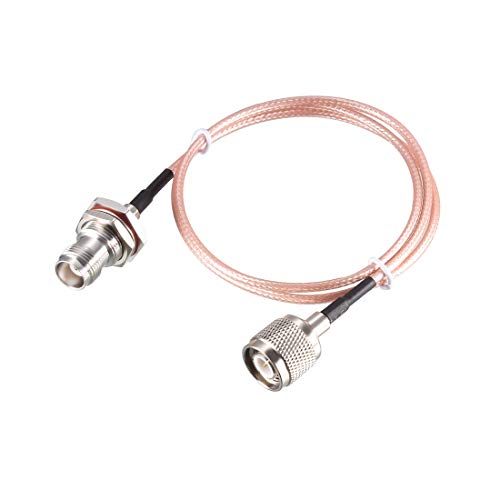 uxcell RG316 RF Coax Cable TNC Male to TNC Female Bulkhead Pigtail Cable 0.61M/2Ft for Antenna Wireless LAN Devices