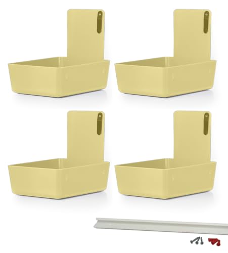 4/Pk Dental Lab Pan with Hanging Bar Strip Plastic Dental Medical Pro Lab Working Pans with Stainless Steel Clip for Notes (Vanilla) - color: Vanilla