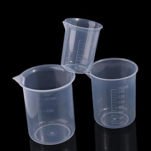 Graduated Cylinder Reusable Lightweight Measuring Cup for Kitchen Laboratory Test Plastic Portable Stackable(150ml)
