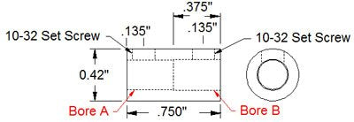 12mm to 4mm Stainless Steel Set Screw Shaft Coupler