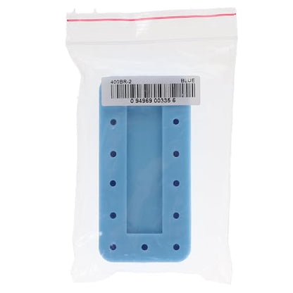 400BR-2 Rectangular 14 Dental Bur Block Blue, 3" x 1.5" x 0.5", Magnetic, 14 Burs Capacity, Autoclavable