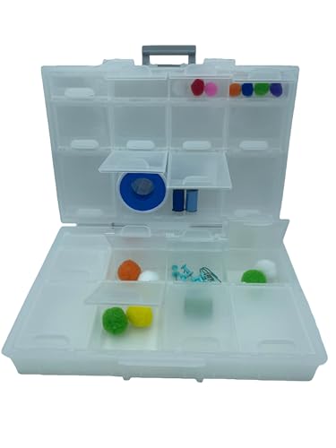 AideTek 2 units Half Transparent Multi-Purpose 24 Compartments Clear Organizer Case BOX-ALL-24 for sorted parts 3 sizes 24 compartments with lid - style: 2BOXALL24