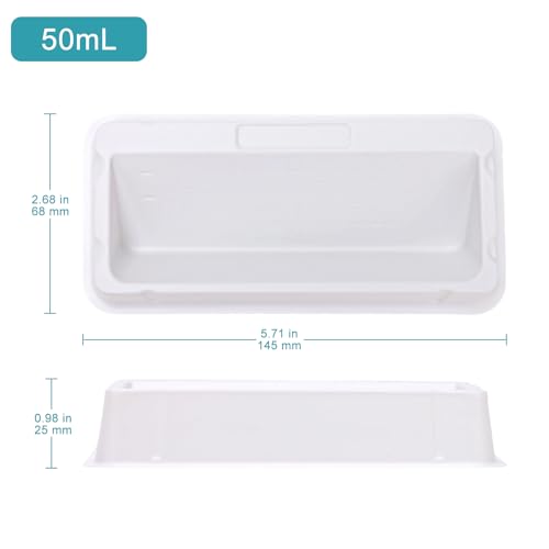 stonylab Reagent Reservoir, 50 ml Polystyrene (PS) Plastic Sample Reservoirs with Graduated Markings, 20 pcs, Laboratory Pipettor Accessories, Disposable Liquid Handling Boat - size: 50 ml