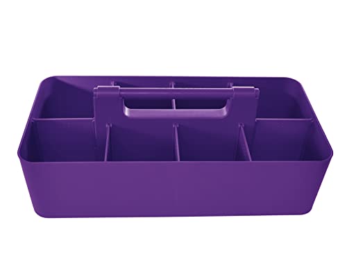 2 PACK Portable DIY 8 Dividers Durable Plastic Tote Tool & Supply Cleaning Caddy with Handle Made In USA (Royal Purple) - color: Royal Purple