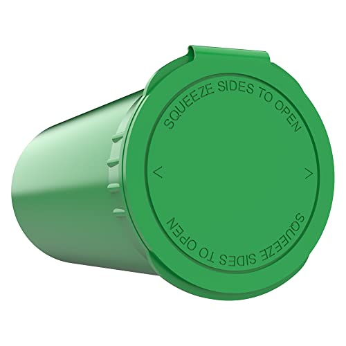 Dragon Chewer 13 Dram CR Plastic Packaging Pop Top Containers - Child Resistant Travel Holder Vial Bottles - 315 qty (Green) - color: Green