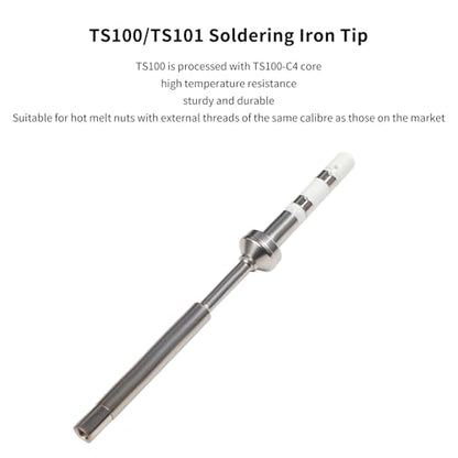 3D Printer Accessories Heat Set Insert Tool TS100 936 Soldering Iron Adapter: 8Pcs Finished Brass Trimming Head with Connector Threaded Mating Design for 3D Printing Filament Plastic Print