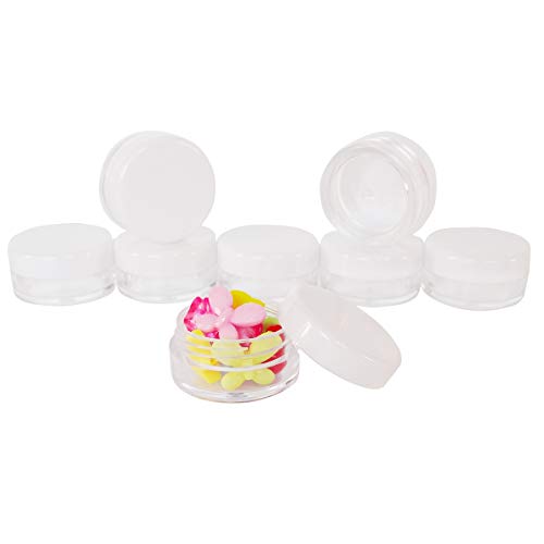 20pcs 3g Empty Plastic Cosmetic Sample Jars for Eye Shadow Nails - color: 20x 3ml White