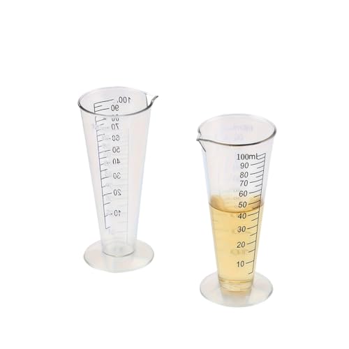 100ml Plastic Liquid Measuring Cup - Graduated Measuring Beaker with Clear Scale for Kitchen, Lab & Mixing