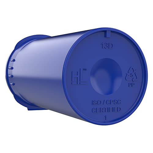 Dragon Chewer 13 Dram CR Plastic Packaging Pop Top Containers - Child Resistant Travel Holder Vial Bottles - 315 qty (Blue) - color: Blue