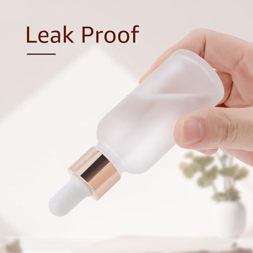 30 Pack 30ml Frosted Glass Sample Dropper Bottles, Rose Golden Caps - color: Frosted, size: 30mL-30pcs