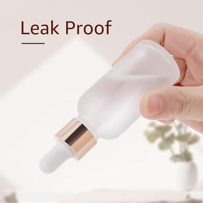 30 Pack 30ml Frosted Glass Sample Dropper Bottles, Rose Golden Caps - color: Frosted, size: 30mL-30pcs