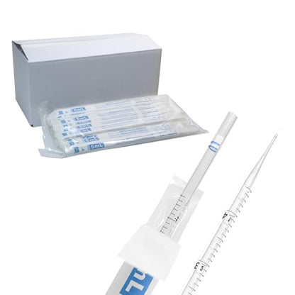 5ml Serological pipettes Disposable Plastic Polystyrene Pipettes, Individually Wrapped, Sterile, Pack of 200 - size: 5ML