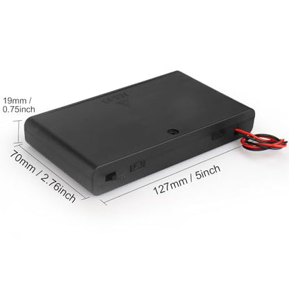 VWEICYY 2 x 8 AA Battery Holder housing with Leads,2PCS 8 x 1.5V AA Battery Holder Case