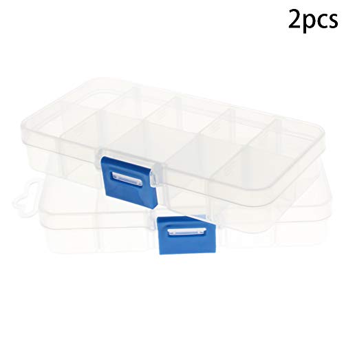 Utoolmart 2 Pcs Tool Box Tool Organizer, Plastic Hardware Box Storage for Hardware, Screws, Bolts, Nuts, Nails, Beads, Jewelry 5.1 x 3 x 1 inches Translucent - size: G130 Part box 2pcs