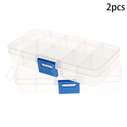 Utoolmart 2 Pcs Tool Box Tool Organizer, Plastic Hardware Box Storage for Hardware, Screws, Bolts, Nuts, Nails, Beads, Jewelry 5.1 x 3 x 1 inches Translucent - size: G130 Part box 2pcs