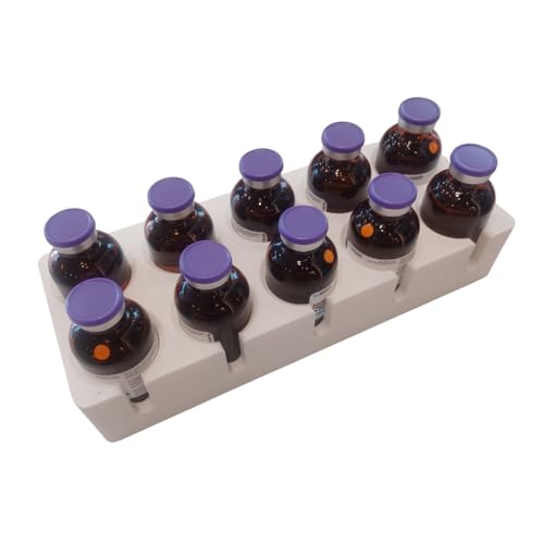 30 mL VialGrid Stackable Vial Holder – 10-Slot Tray for 30 mL / 1.4" Vials, Space-Saving Pharmacy & IV Clinic Organizer, Compatible with 50 mL VialGrid, Durable White Plastic