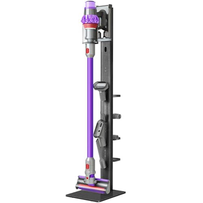 XIGOO Dyson Vacuum Stand with 4 Hooks 4 Shelves, Black - color: Black, size: 4 Hooks