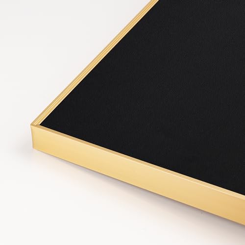 Fabric Bulletin Board 30x20 inches, Golden Aluminum Framed Wall Pin Board - color: Black Fabric & Golden Frame, size: 29.5" x 19.7"